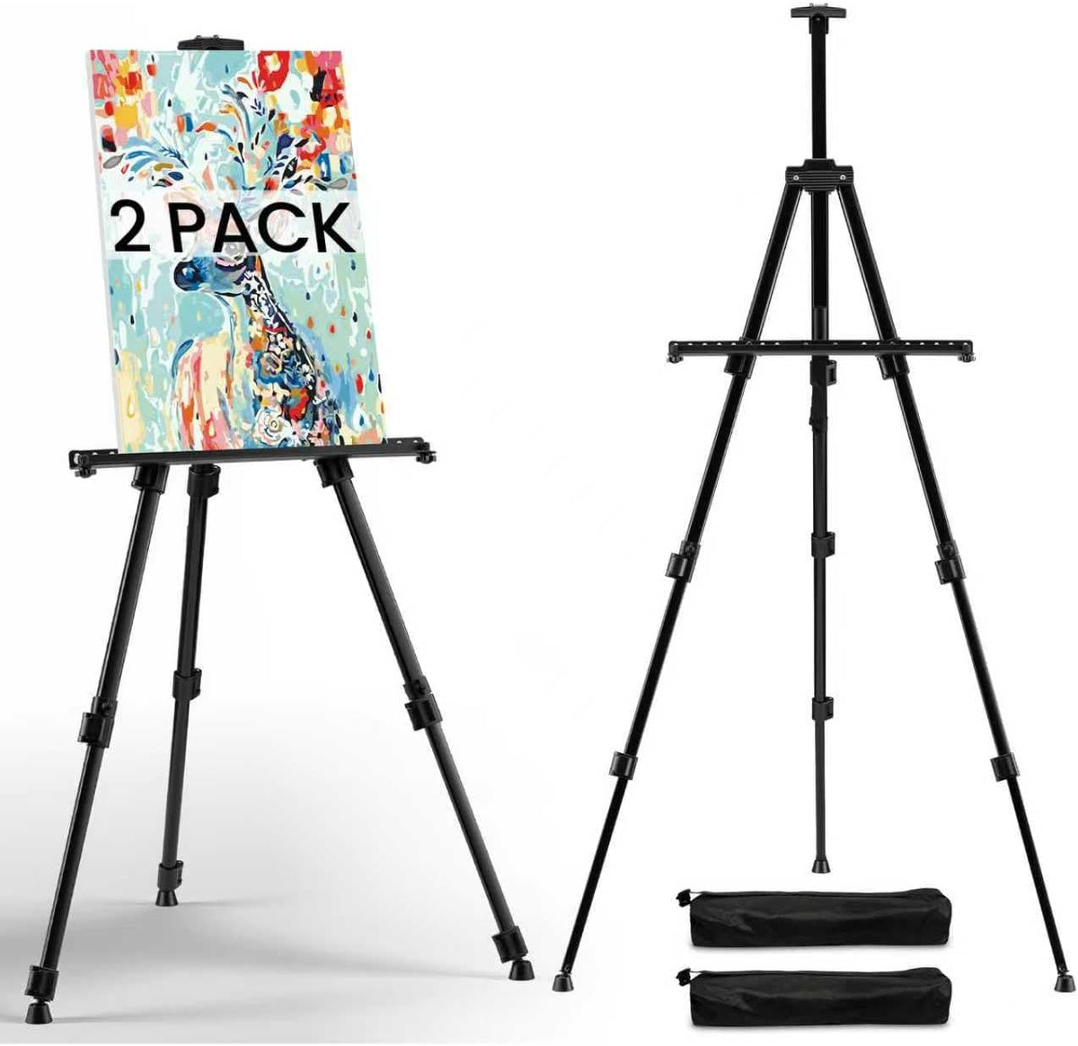 17-66 Inch Adjustable Art Easel Stand for Painting and Sign, Black
