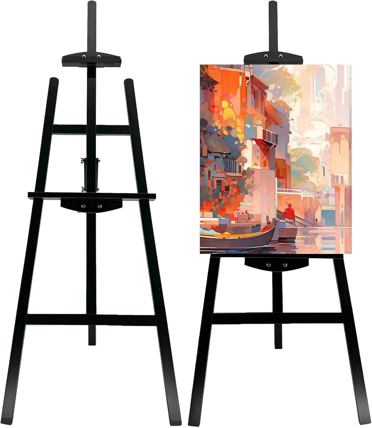 Adjustable Pine Wooden Painting Easel, Art Easel for Display