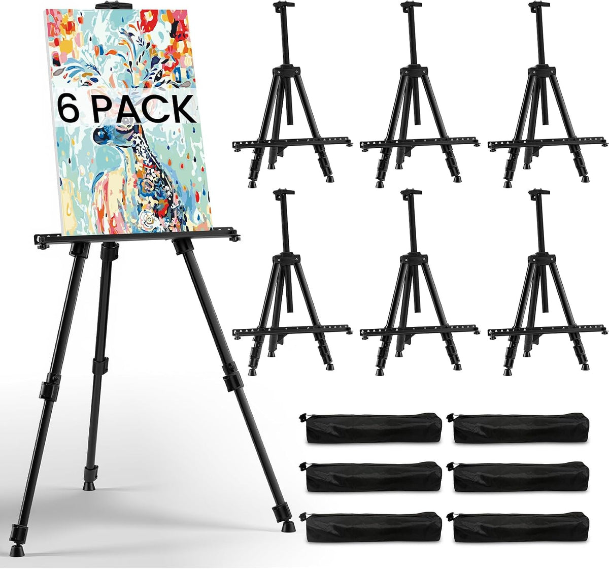 17-66 Inch Adjustable Art Easel Stand for Painting and Sign, Black