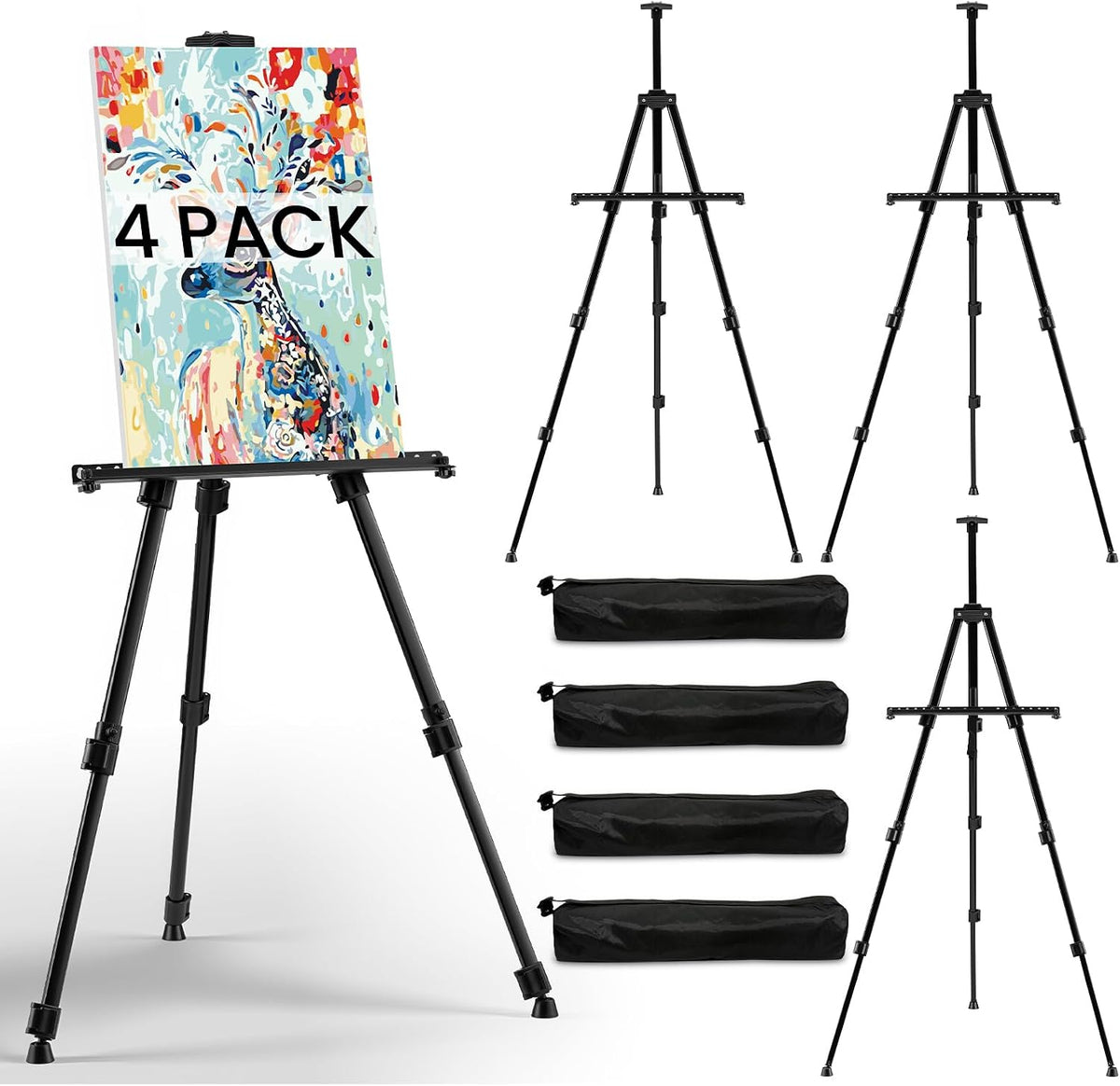 17-66 Inch Adjustable Art Easel Stand for Painting and Sign, Black