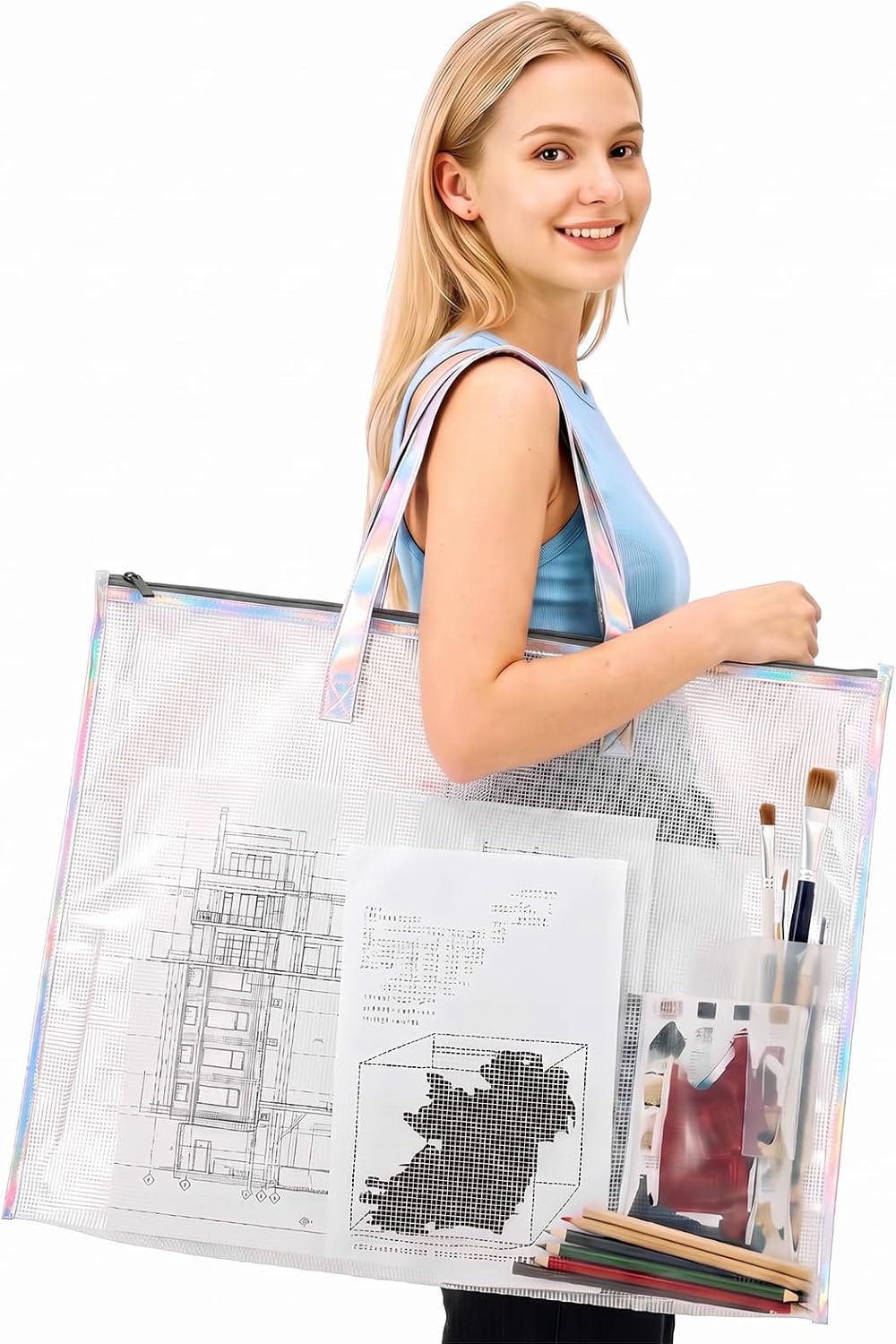 Outus 1 Pcs 19 x 25 Inches Art Portfolio Case Poster Storage Bags, Black