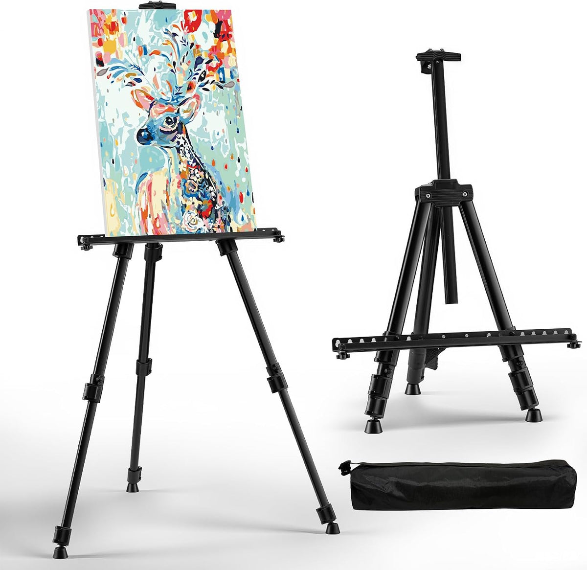 17-66 Inch Adjustable Art Easel Stand for Painting and Sign, Black