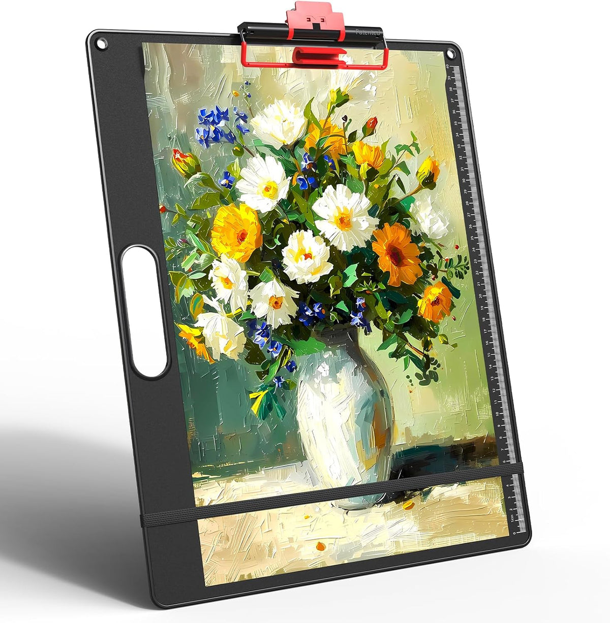 13x17 Inch Drawing Board with Handle – Aluminum Portable Sketch Board, 2-in-1 Clip, Elastic Band, Non-Slip Matte Surface, Lanyard Hole – Art Supplies for Adults & Students(White-1 Pack)