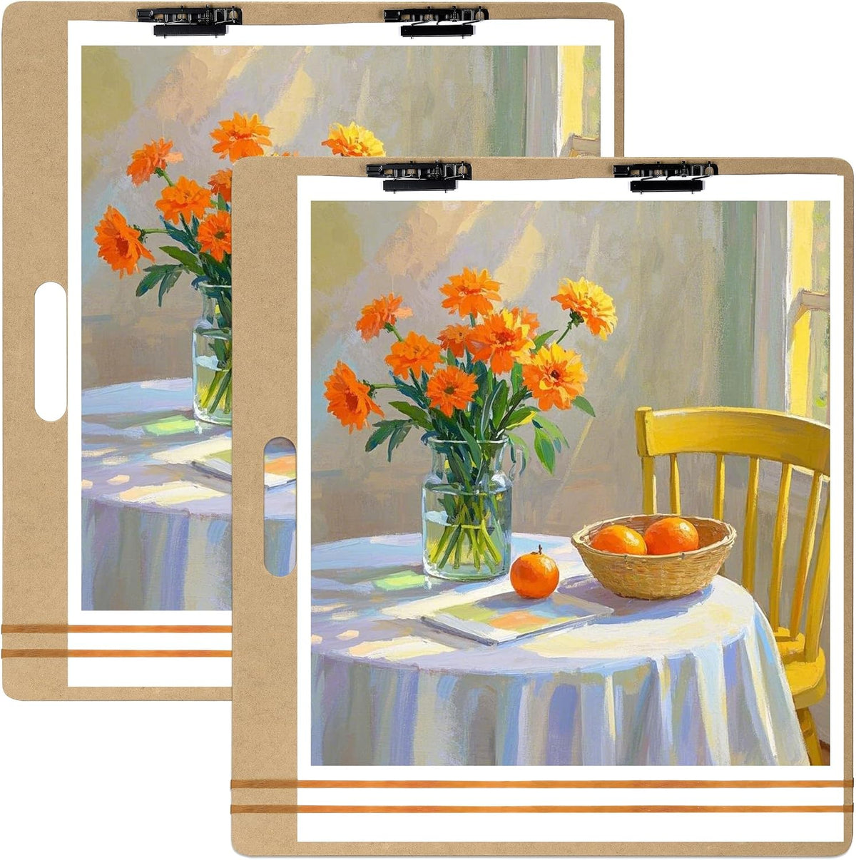 13"x17" Drawing Board with Clip, Rubber Bands and Carry Handle