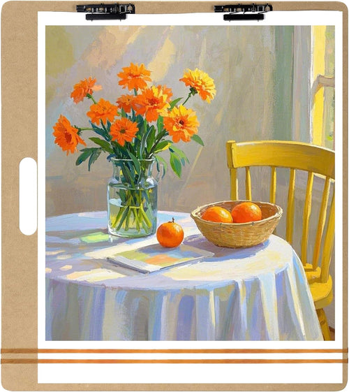 13"x17" Drawing Board with Clip, Rubber Bands and Carry Handle