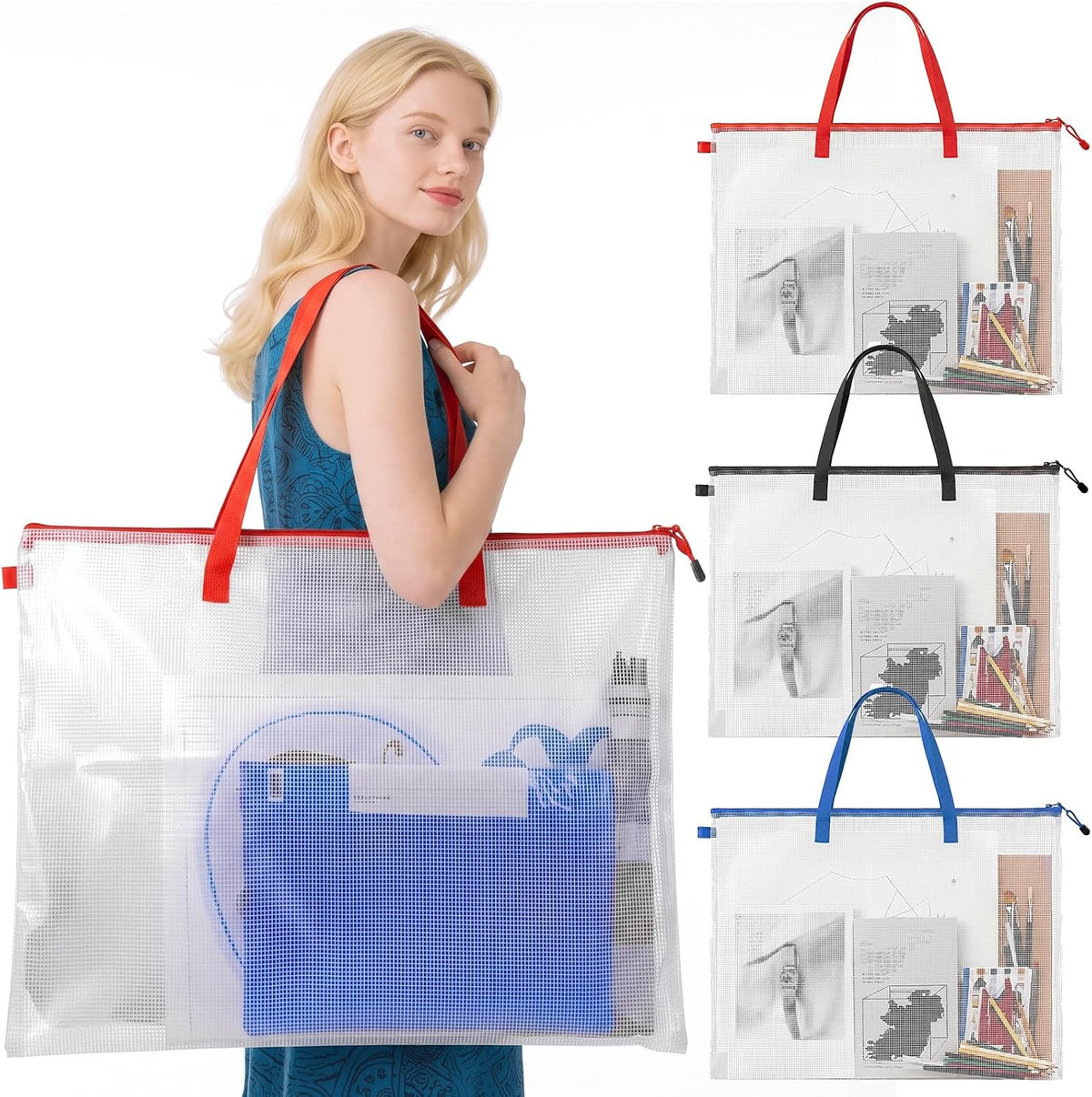 Outus 1 Pcs 19 x 25 Inches Art Portfolio Case Poster Storage Bags, Black